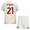 AS Roma Dybala 21 Fodboldtrøjer Børn Udebane 2024-25 Kort ærmer